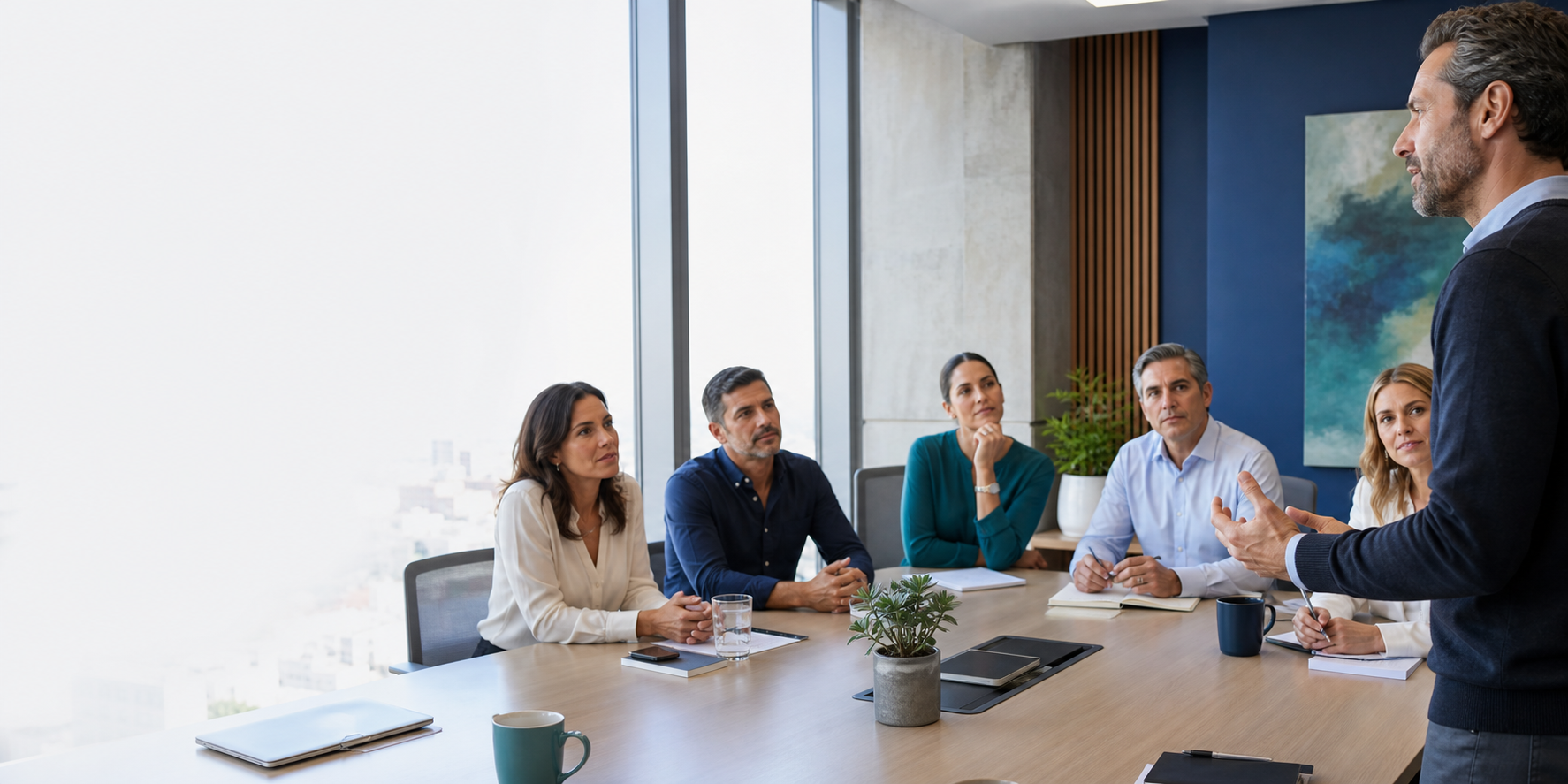 Profesionales participando en una sesión de coaching ejecutivo